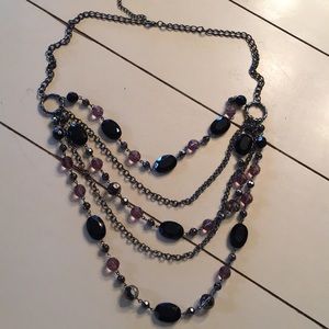 Black and Purple Adjustable Necklace